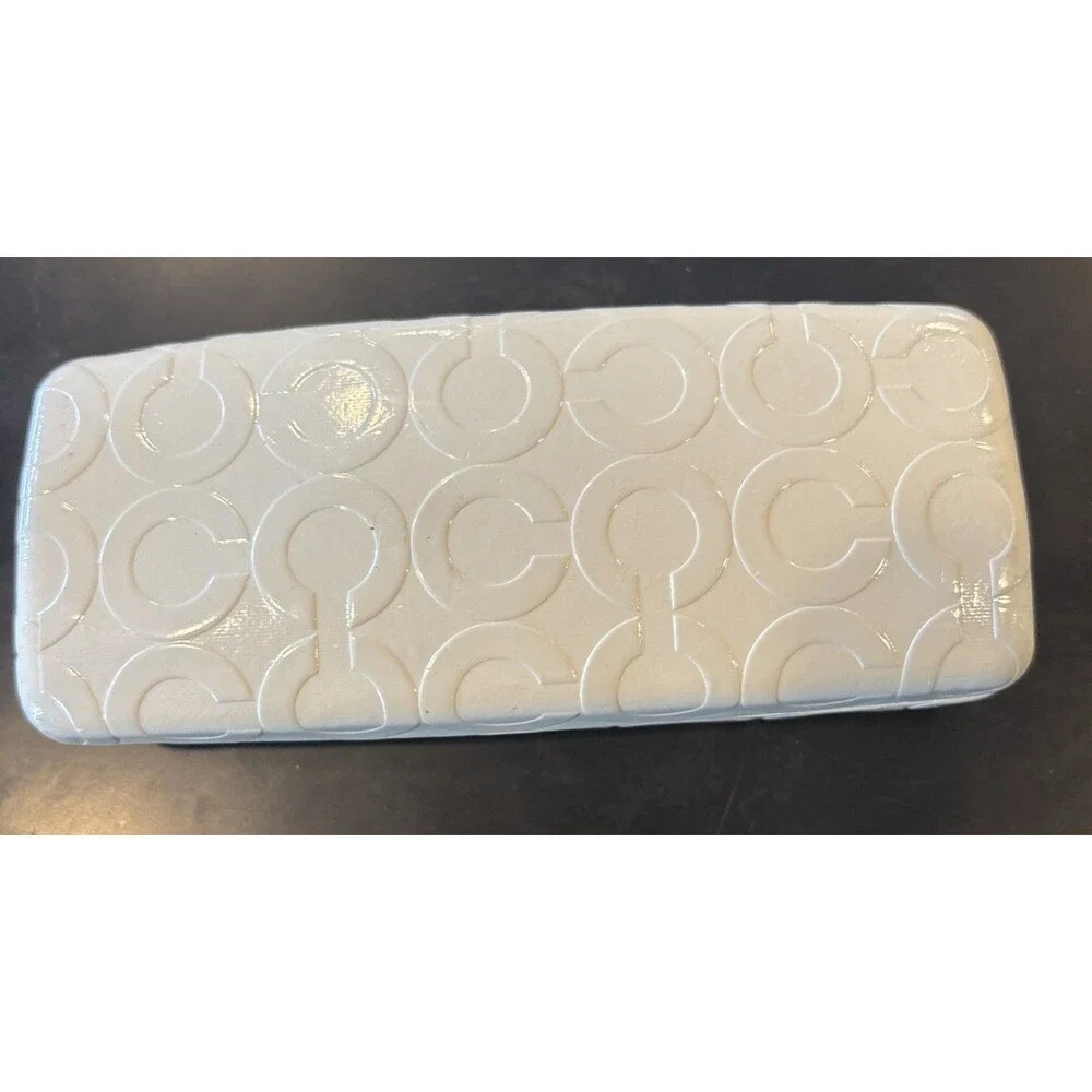 Coach Vintage Ivory Clamshell Eyeglass Case Only 90s Original Cleaning  Cloth